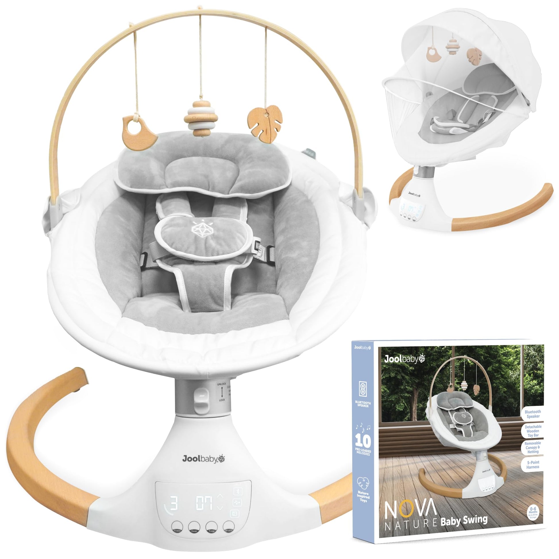 Baby Swing for Newborns Infant Bluetooth Music 10 Preset Melodies