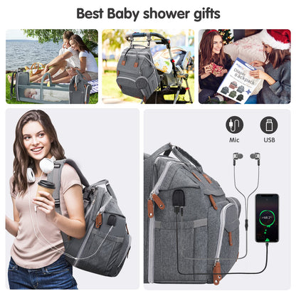 DERJUNSTAR Multifunctional Travel Diaper Waterproof Backpack