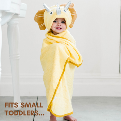 Bamboo Viscose Baby Hooded Towel Yellow Dinosaur